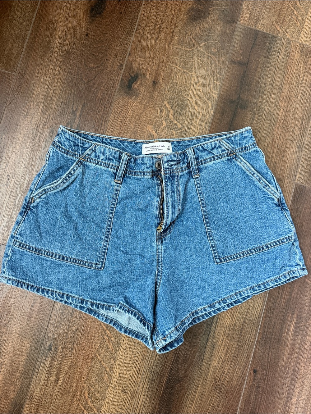 Vintage Blue Denim High-Waist Shorts